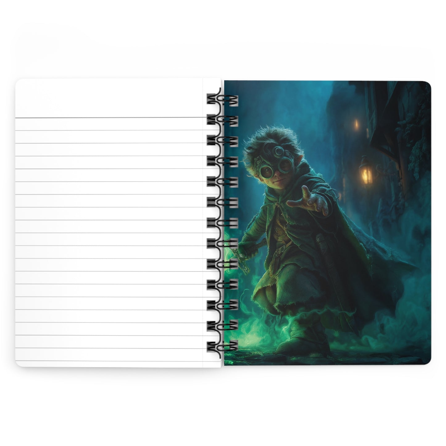 Goggles-Wielding Apprentice Journal – Emerald Flame Street Scene
