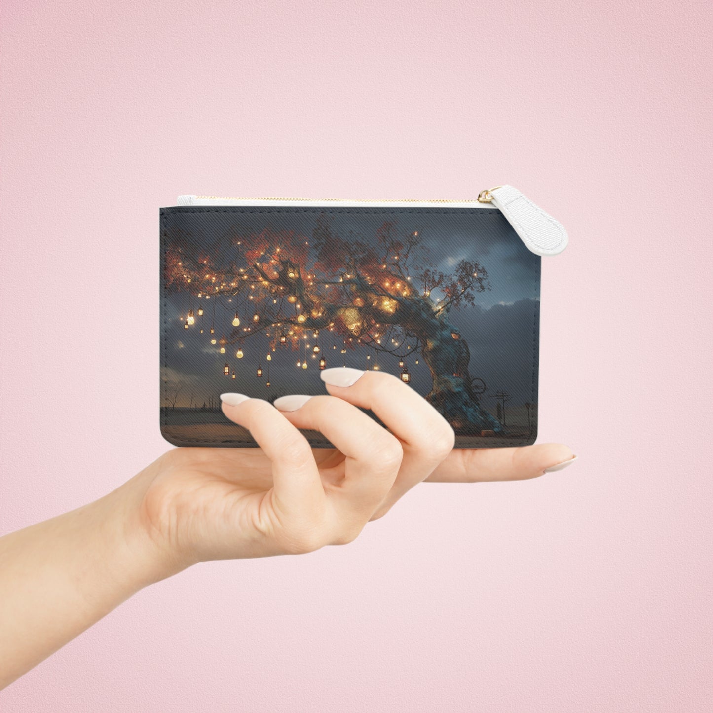 Luminous Wisp Tree Mini Clutch Bag – Desert Night’s Whispering Lights