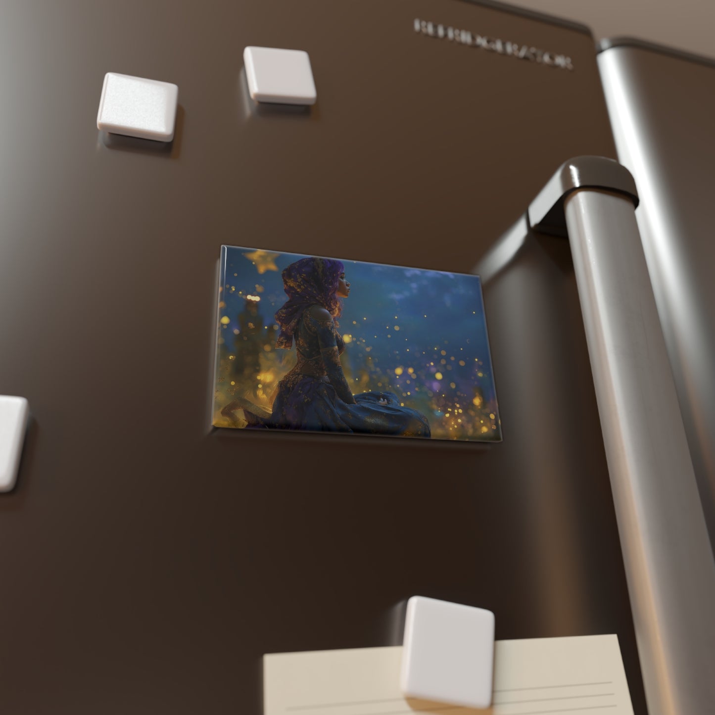 Starlight Siren Button Magnet, Rectangle (1 & 10 pcs) – Velvet Night & Golden Dust