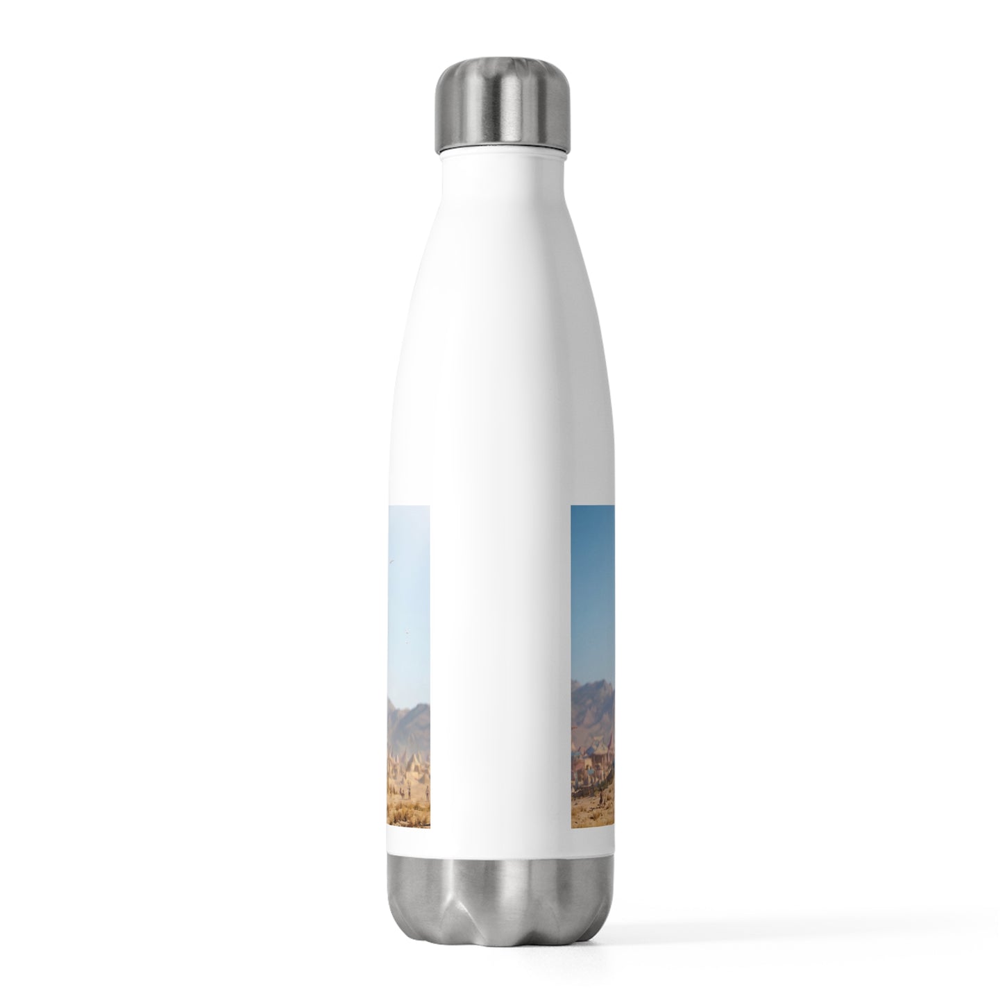 Desert Citadel Gate 20oz Insulated Bottle – Sun-Kissed Sandscape with Ancient Arch