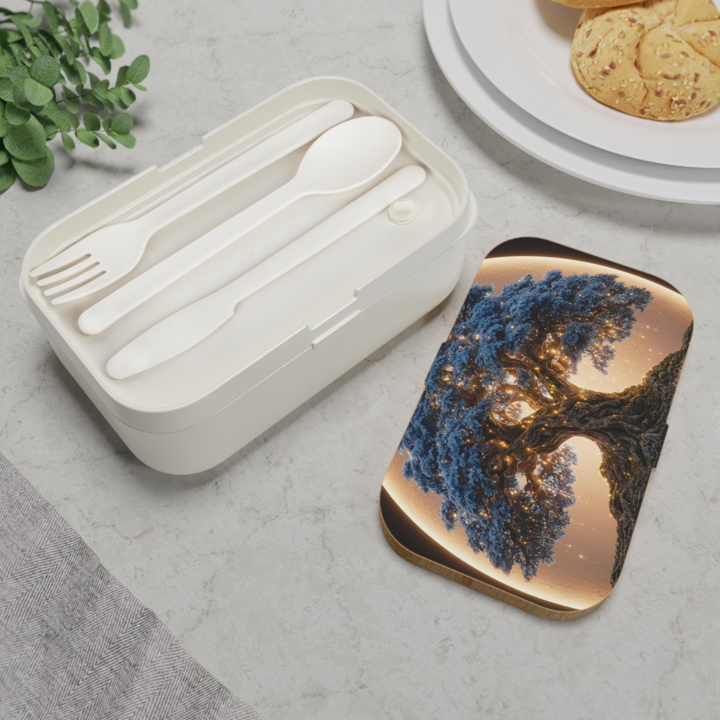 Moonlit Oracle Tree Bento Lunch Box – Whispering Wisdom Under a Giant Moon