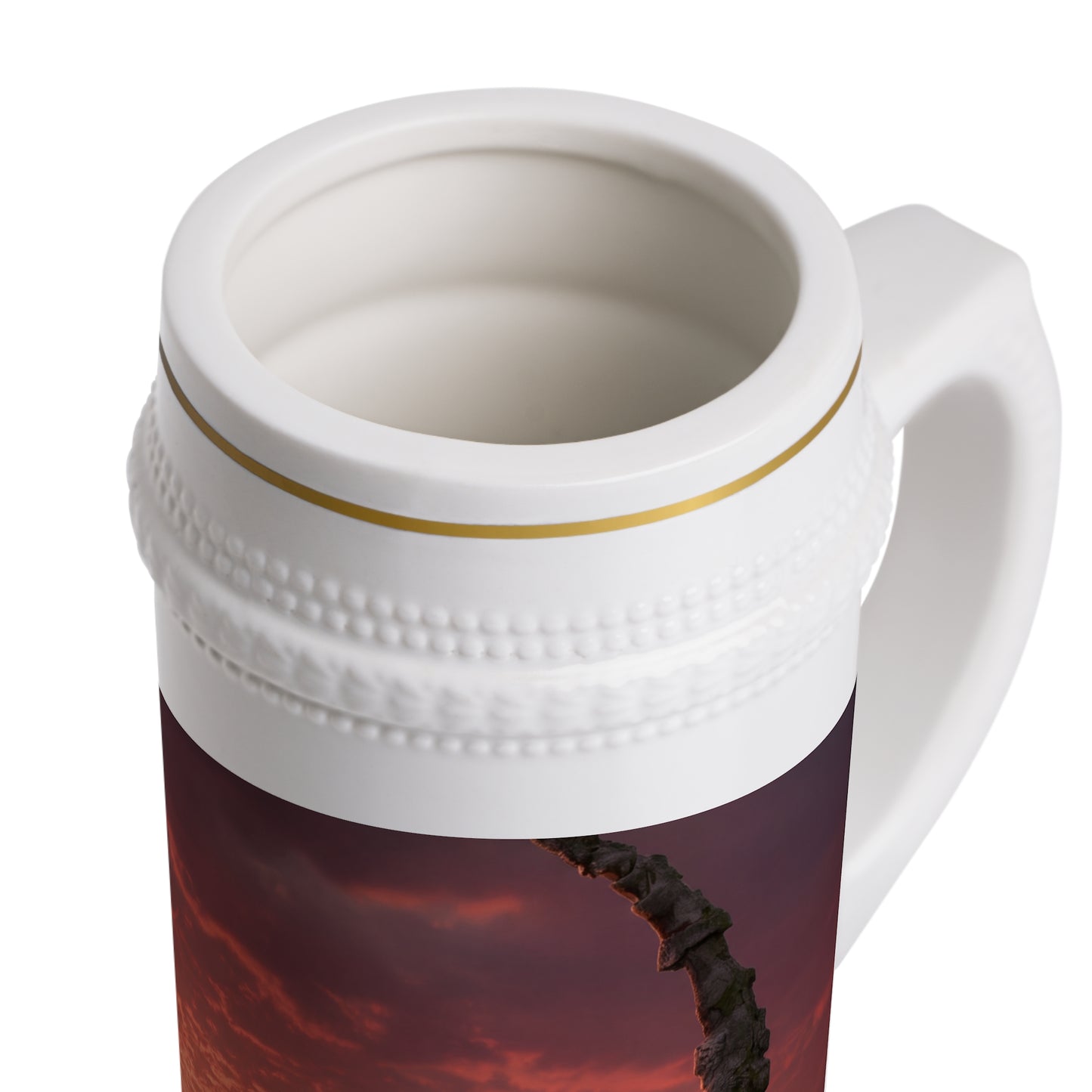Crescent Moon & Stone Staircase Stein Mug – Twilight Horizon Journey