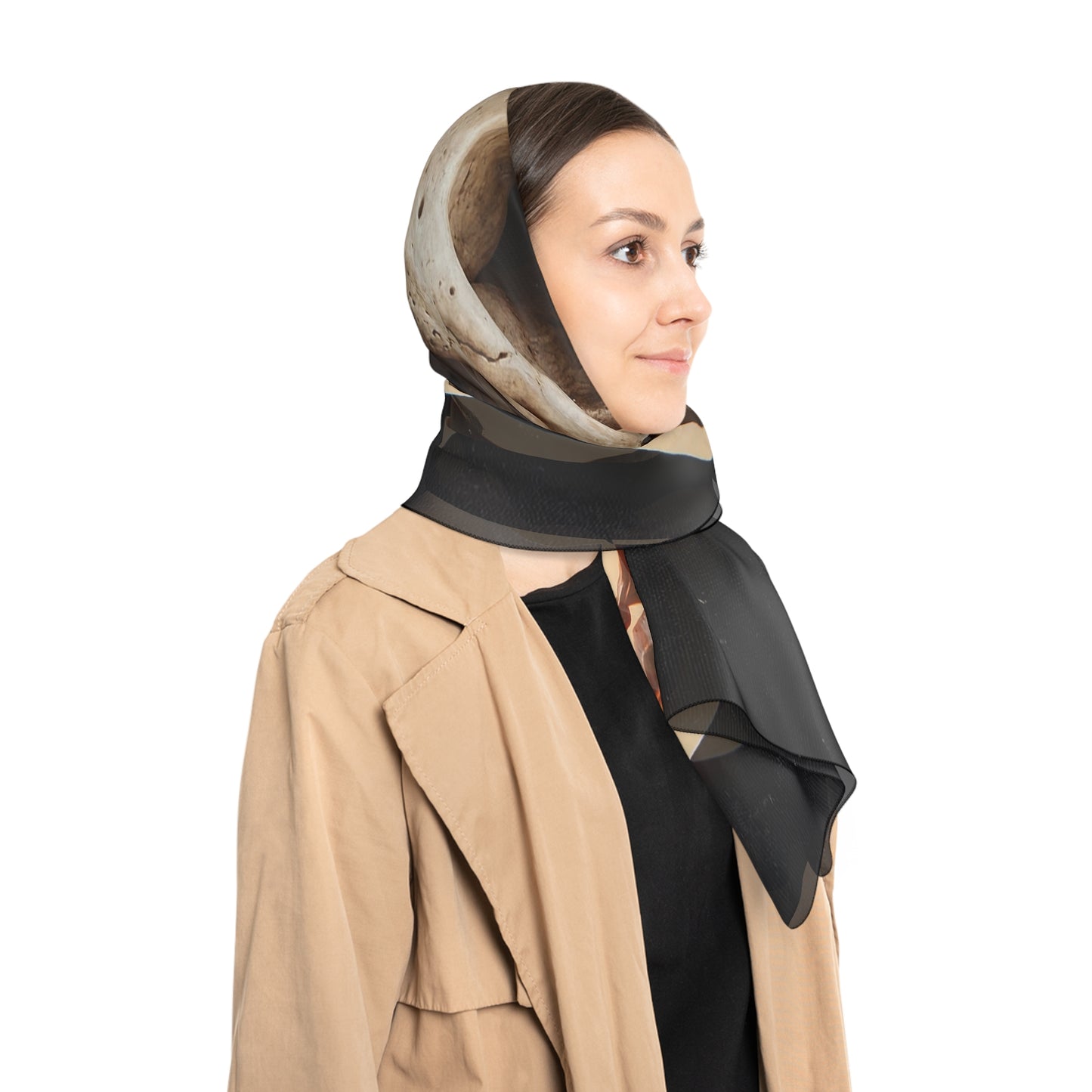 Crowned Skull Poly Scarf – Memento Mori Luminescence