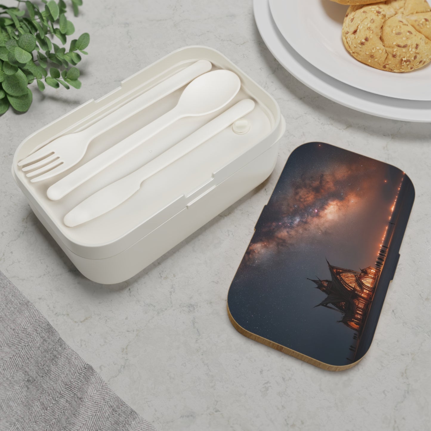 Celestial Chapel Bento Lunch Box – Milky Way Reverie Under Starlight