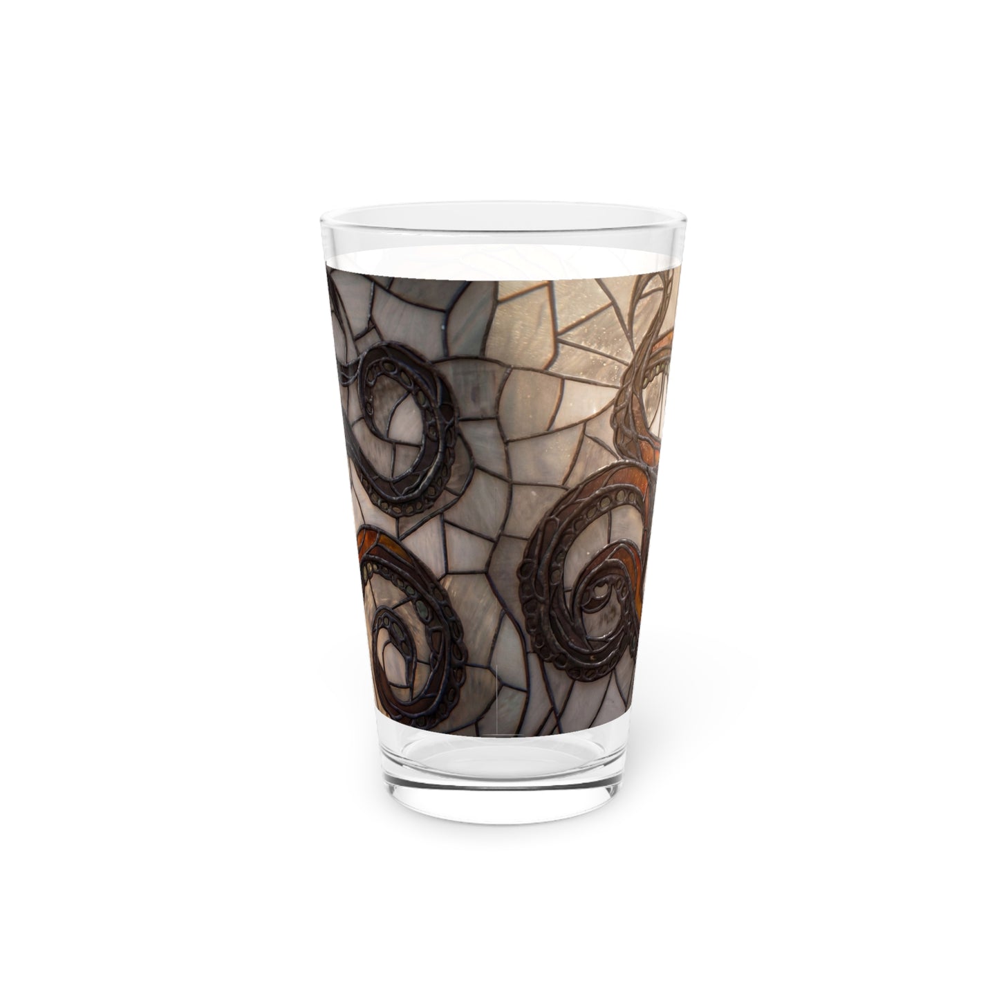 Stained Glass Octopus Pint Glass – Amber Tide Guardian
