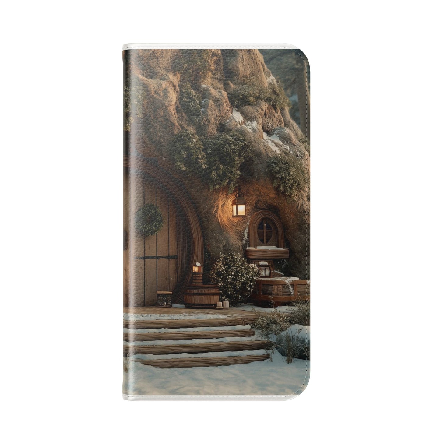 Hobbit Hole Flip Cases – Cozy Winter Doorway Scene