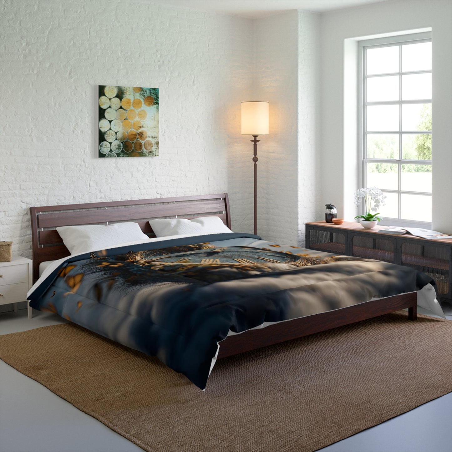 Monarch Butterfly Clock Comforter – Timeless Meadow Dreamscape