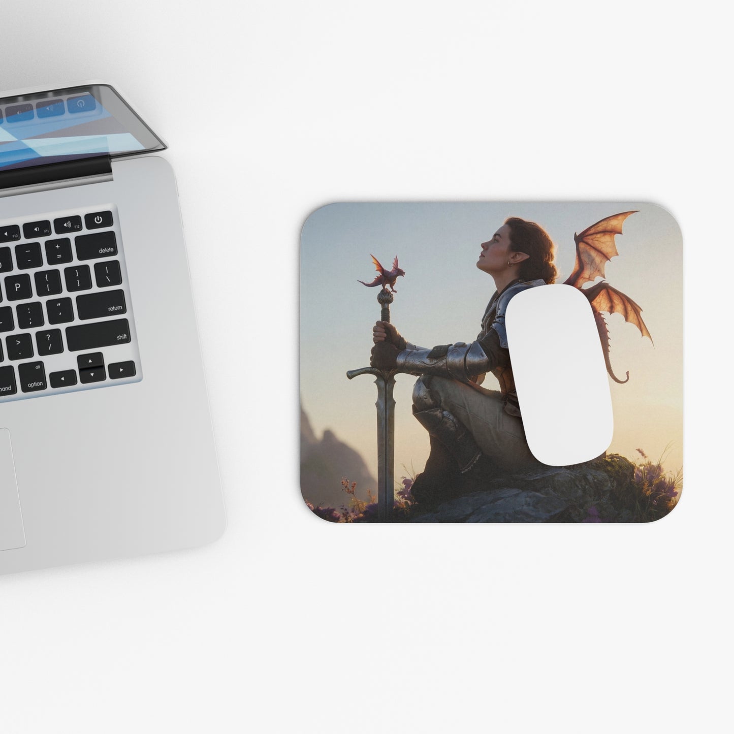 Dragon Knight and Companion Mouse Pad – Sunset Peak Vigil