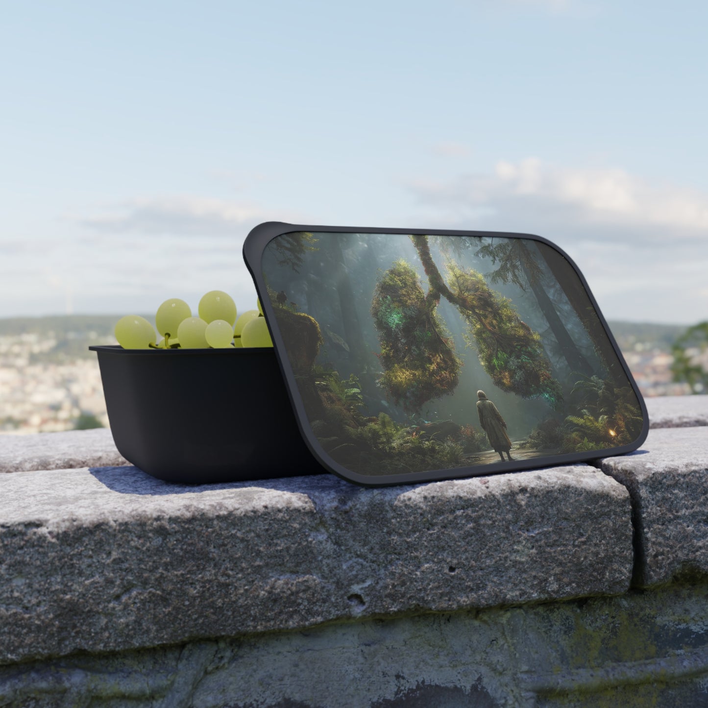 Lungs of the Forest PLA Bento Box with Band and Utensils – Breath of Ancient Canopy