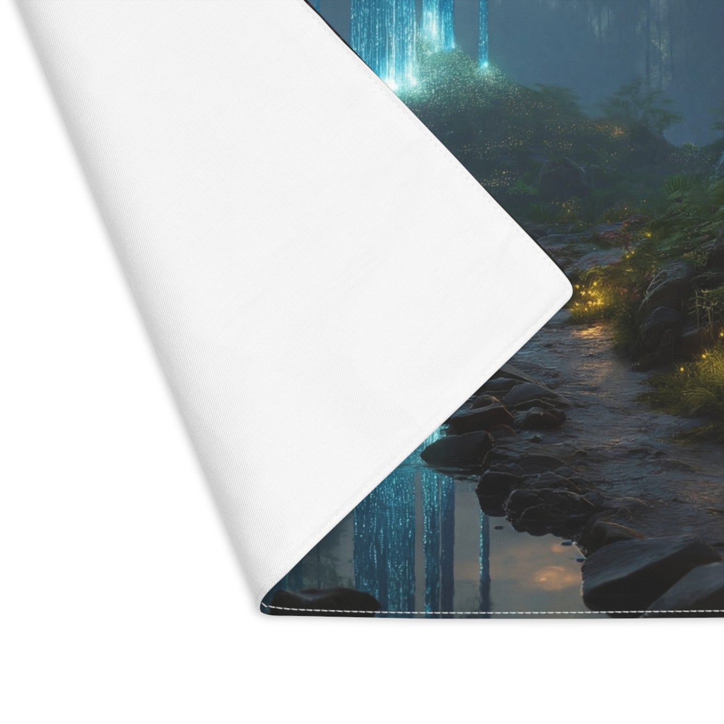 Celestial Waterfall Placemat – Azure Light Through Ancient Woods
