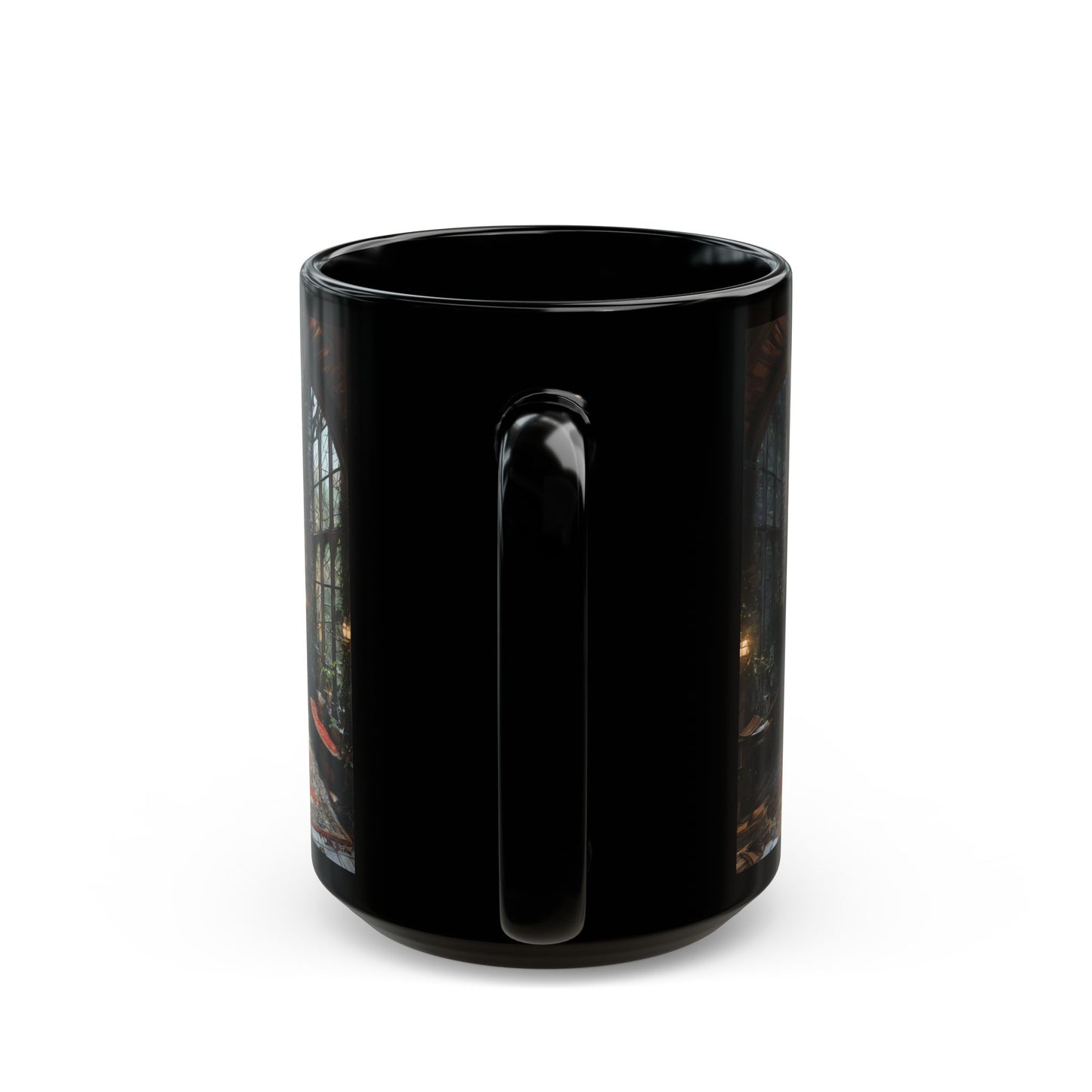 Gothic Library Black Mug – Whispers of Forgotten Pages