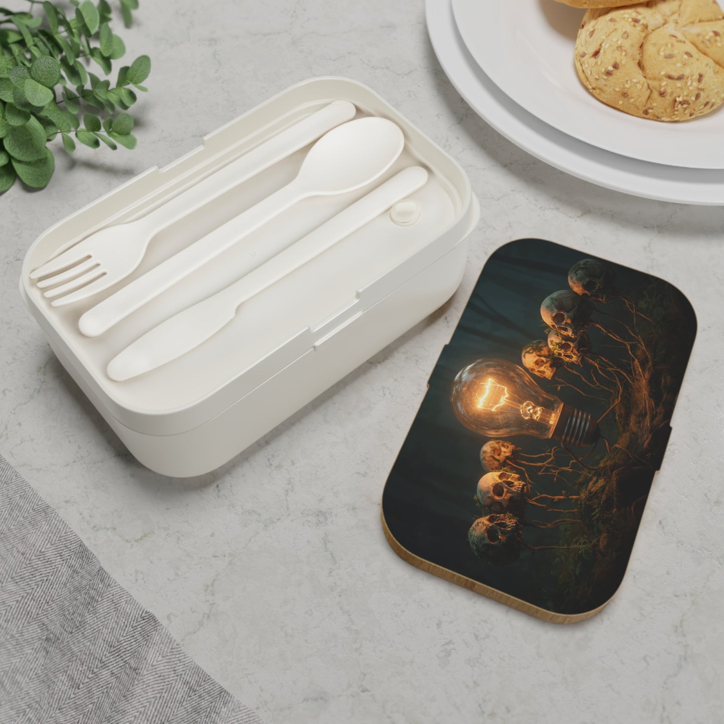 Glowing Idea Lightbulb Bento Lunch Box – Wisdom in the Whispering Woods