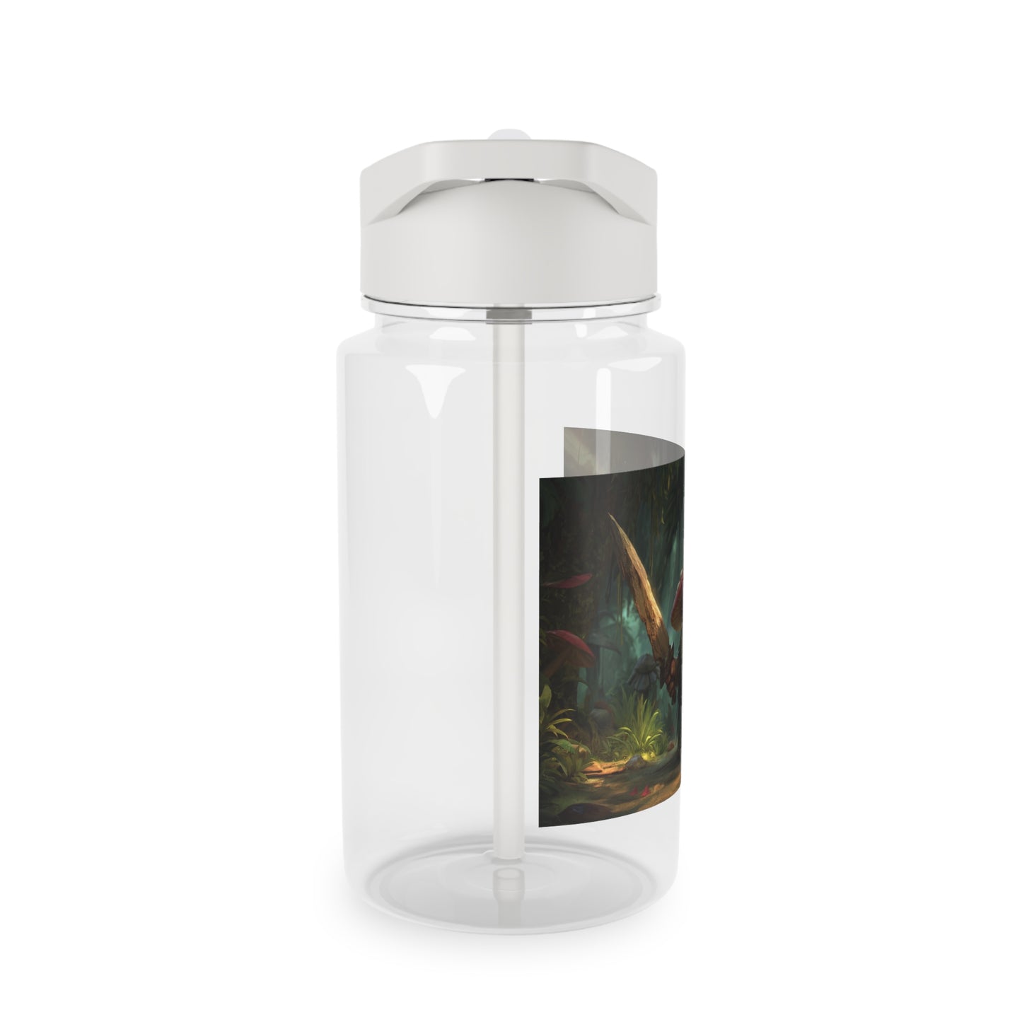 Mushroom Knight Tritan Water Bottle – Forest Guardian with Wooden Sword
