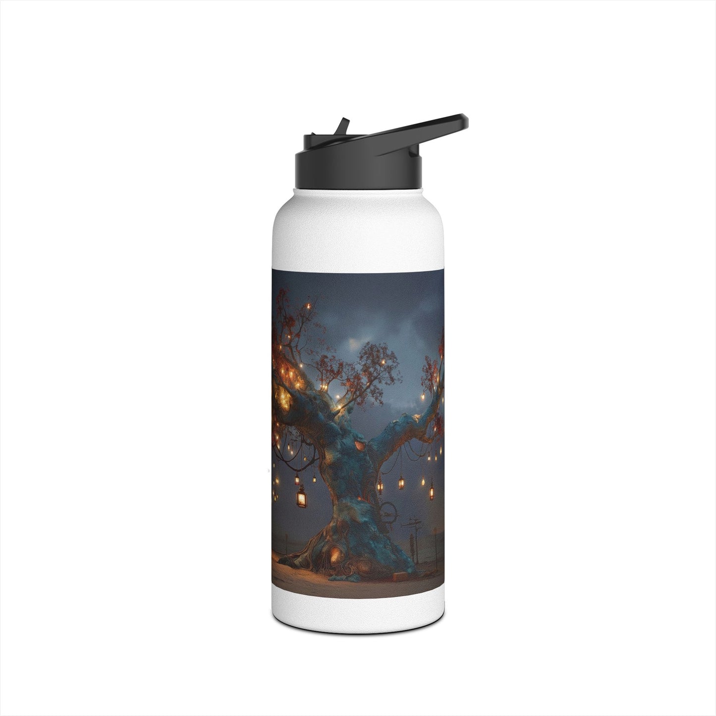 Lantern Tree Stainless Steel Water Bottle, Standard Lid – Desert Night’s Whispering Grove