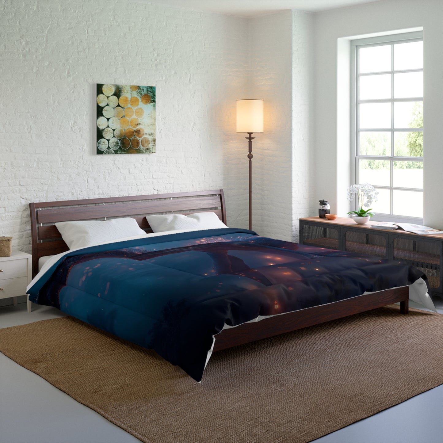 Celestial Luminous Dinosaur Comforter – Ancient Sky Serpent Dreamscape