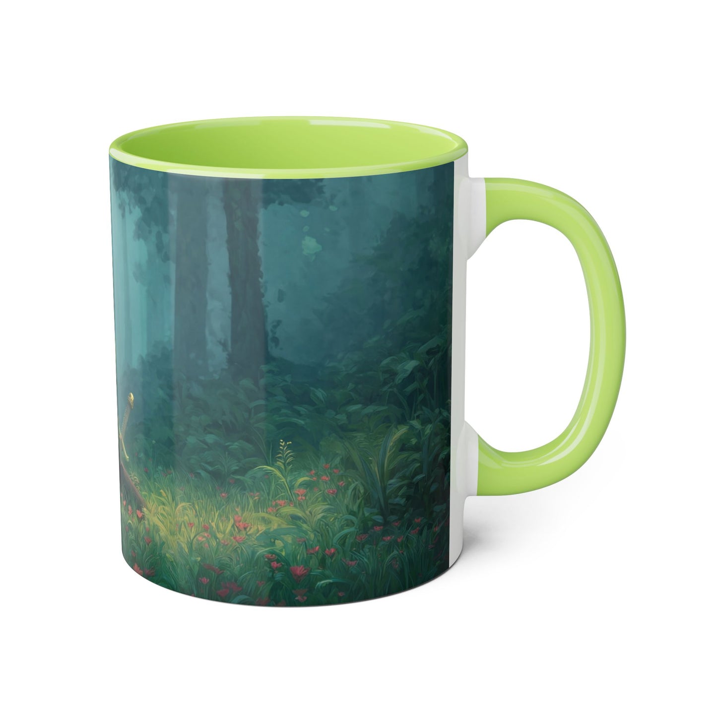 Forest Sentinel Accent Mugs, 11oz – Elven Guardian at Rest