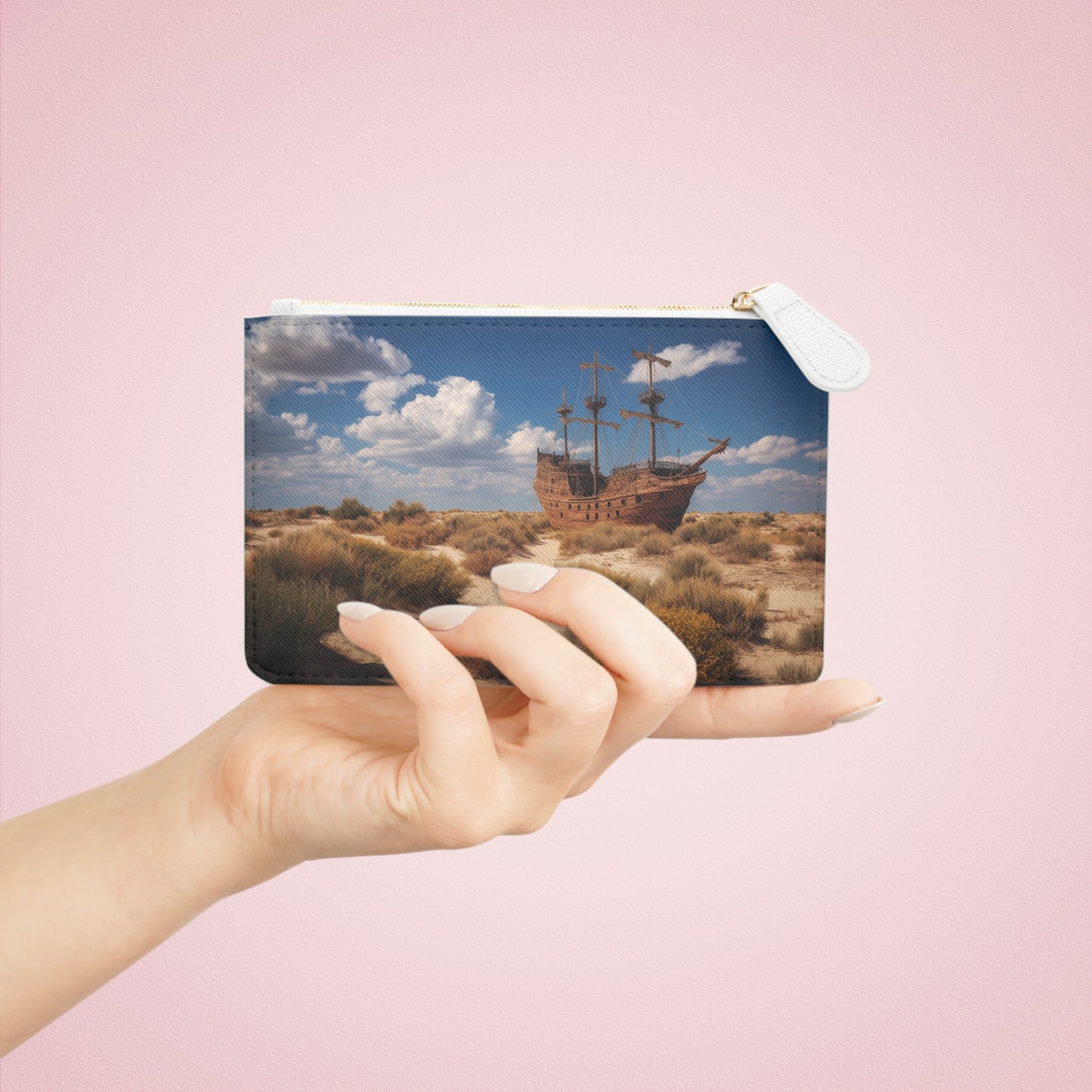 Abandoned Galleon Mini Clutch Bag – Deserted Shipwreck Dreamscape
