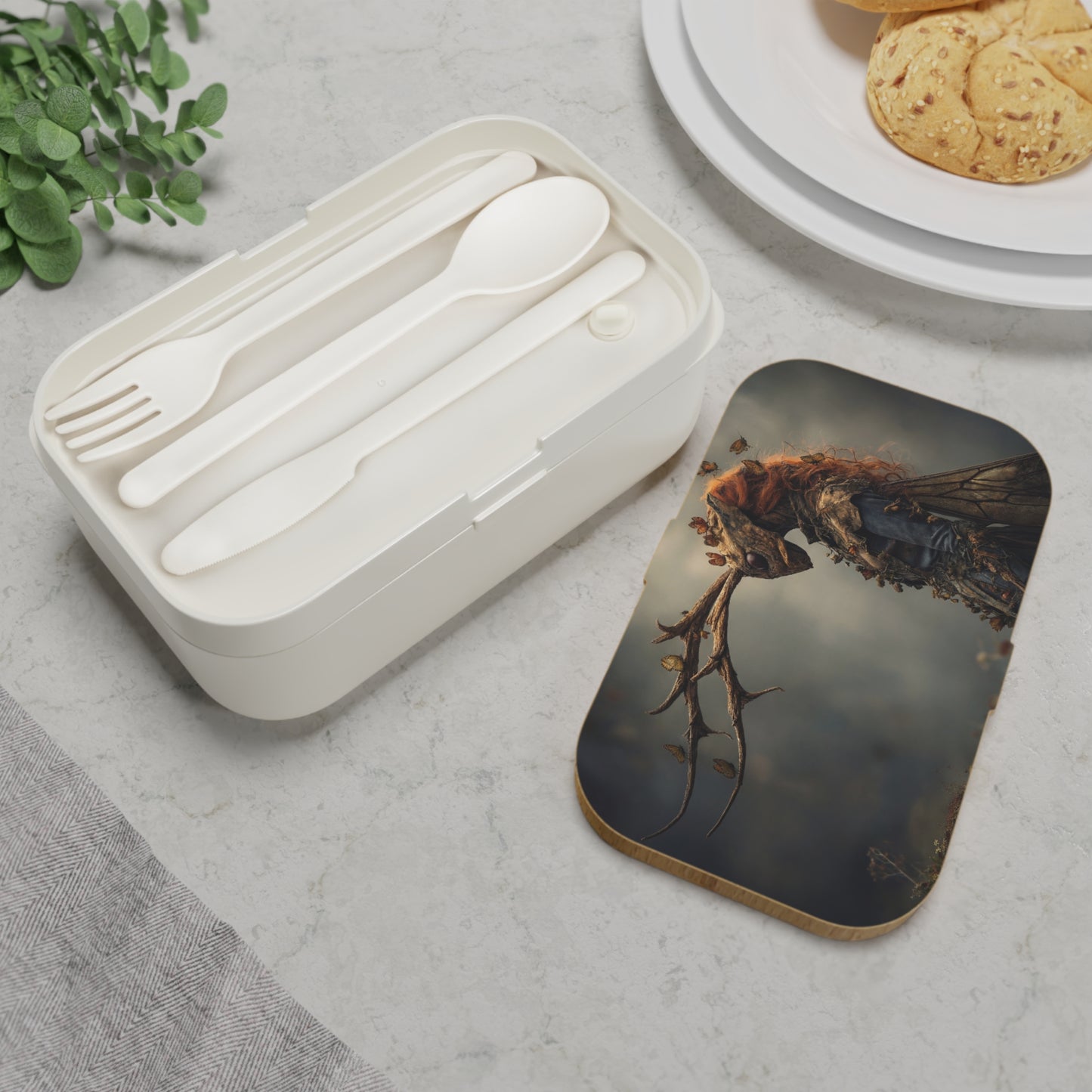 Forest Spirit with Antlers Bento Lunch Box – Whispers of Autumn Wings