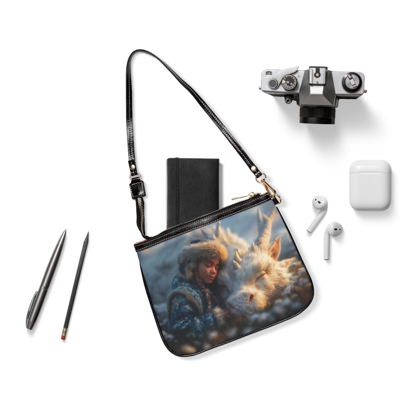 Snowdrift Sentinel Small Shoulder Bag – Whispering Winter Companionship