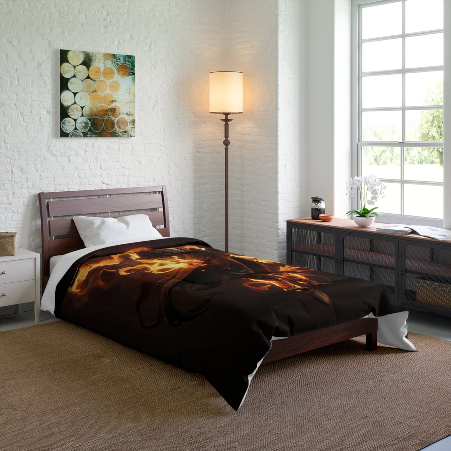 Fiery Sentinel Comforter – Embers of a Hollowed Flame