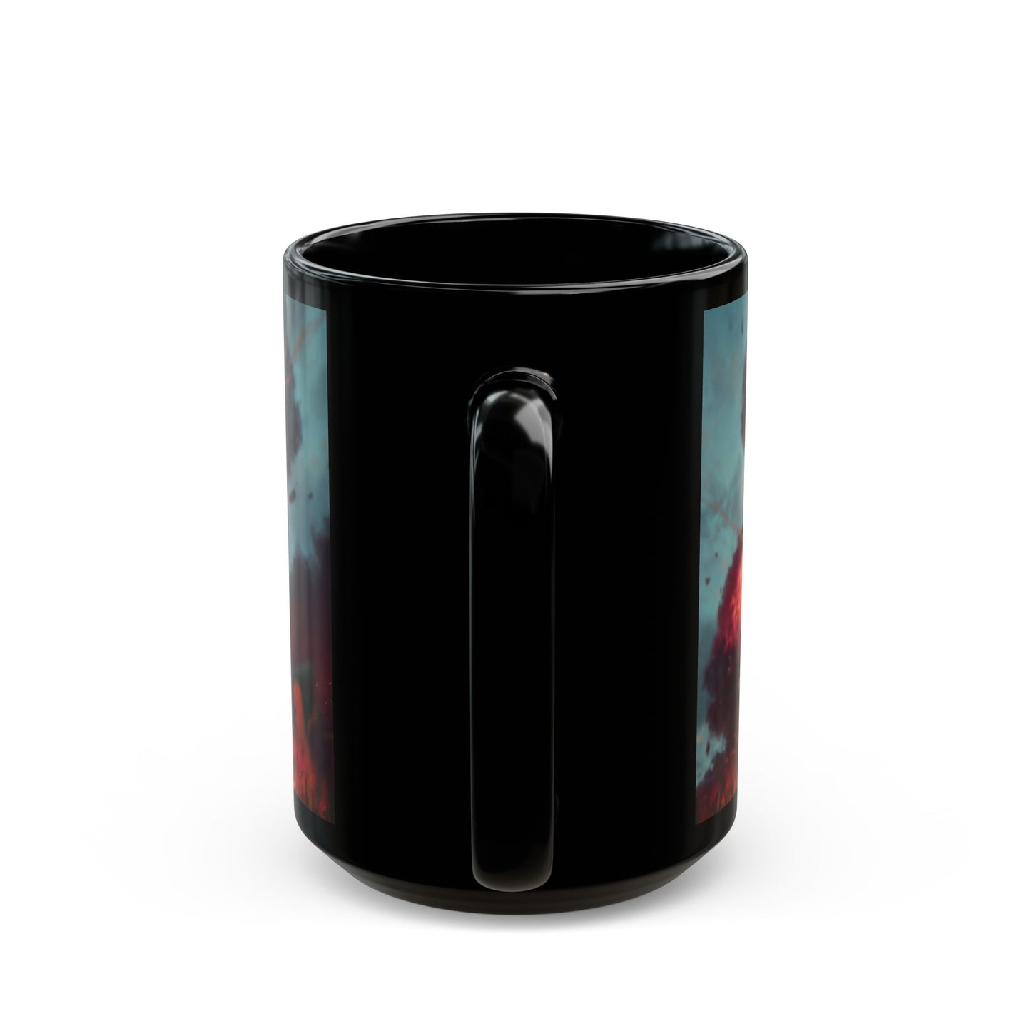 Mad Inventor Amidst Crimson Explosion Mug – Fiery Chaos Couture