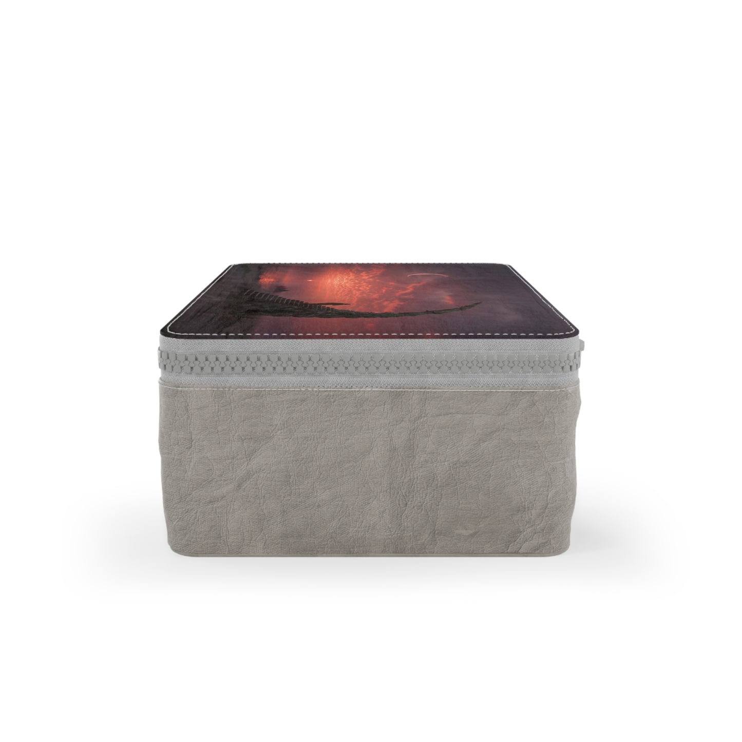 Eclipse Sentinel Paper Lunch Bag – Crimson Sunset Stairway Scene