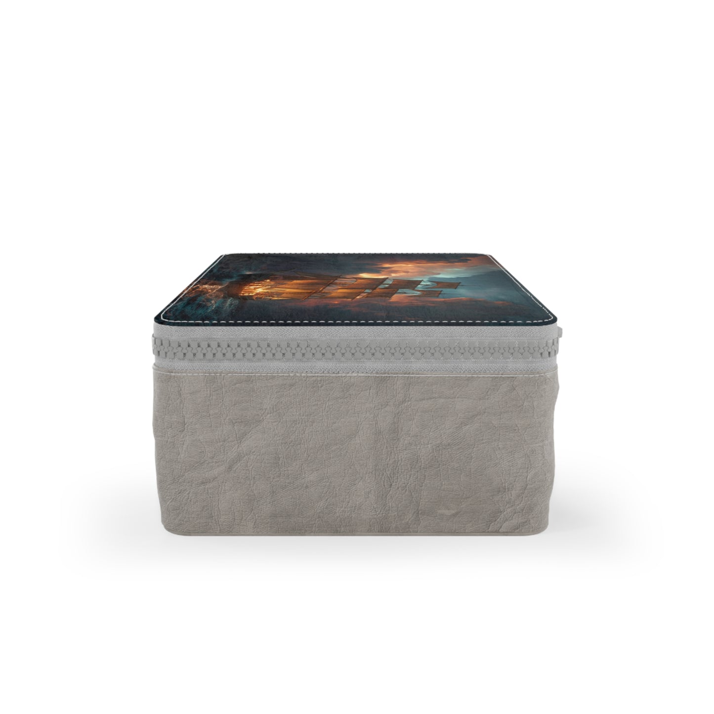 Stormbound Galleon Paper Lunch Bag – Golden Sails Against Crimson Clouds