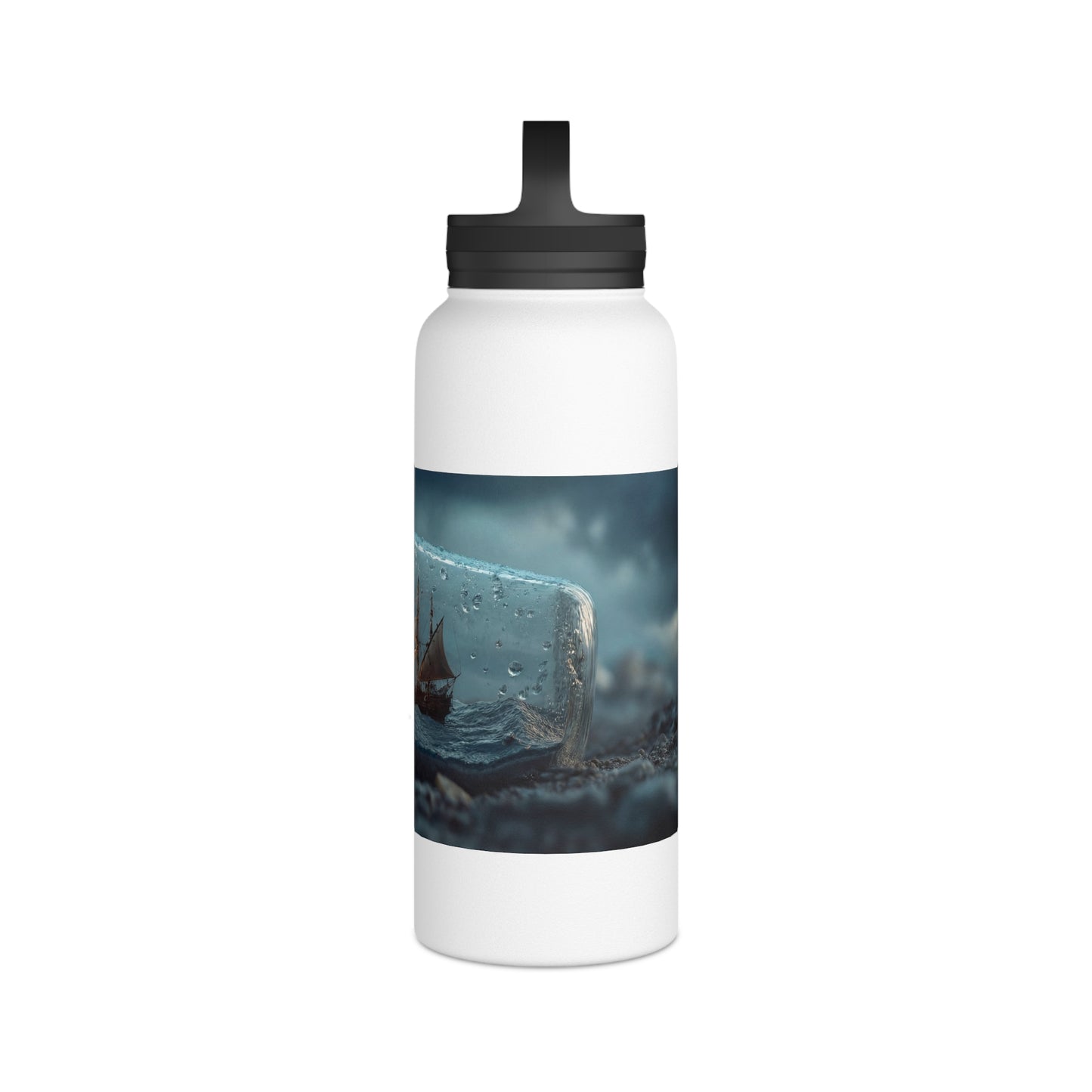 Stormbound Galleon Water Bottle – Handle Lid – Sea in a Bottle Dreamscape