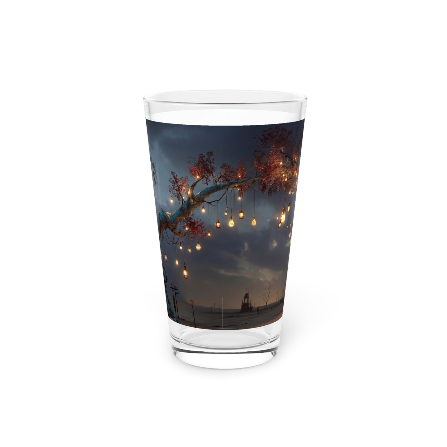 Celestial Lantern Tree Pint Glass – Warm Glow in a Withered World