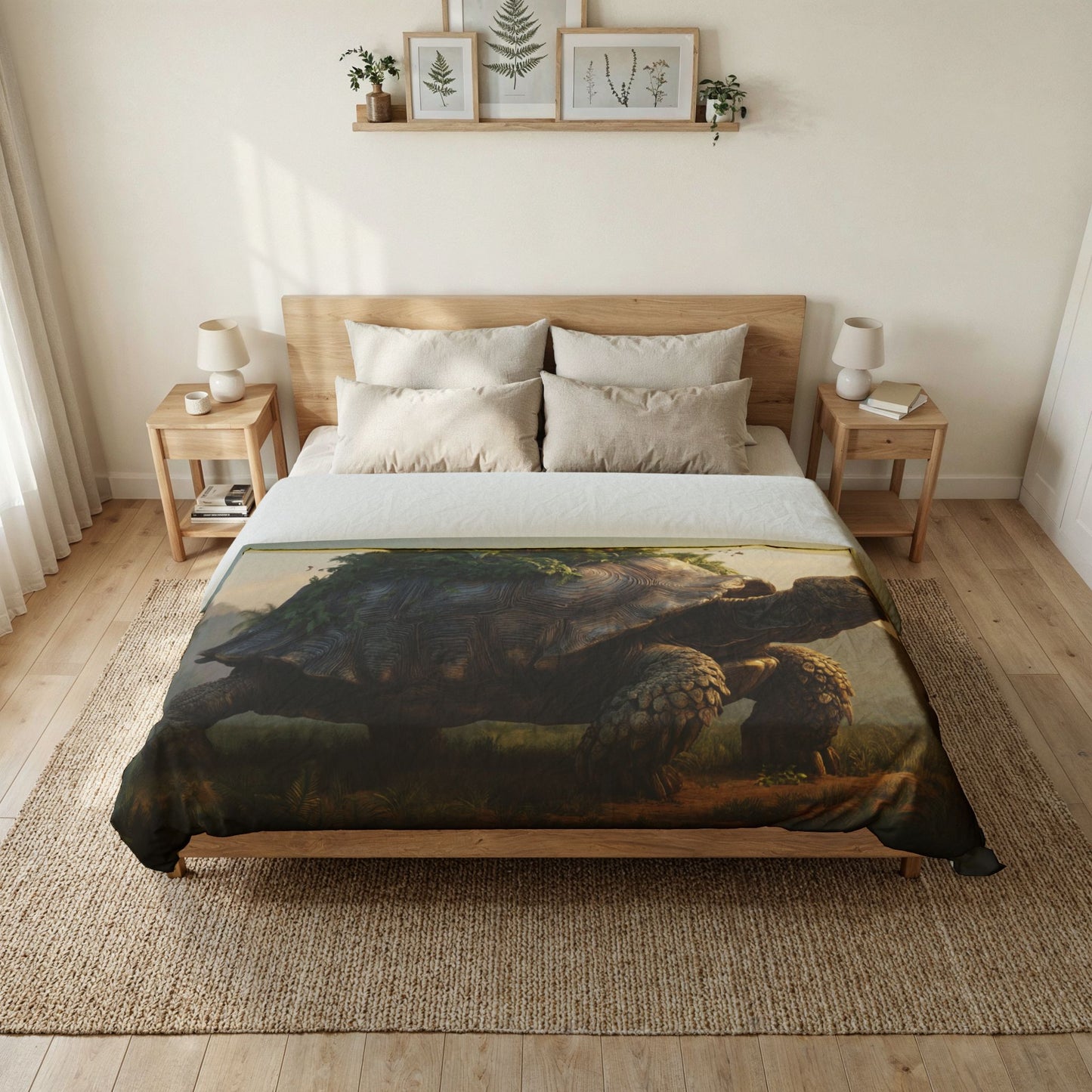 Turtle Castle Cotton Duvet Cover – Golden Spire Sanctuary