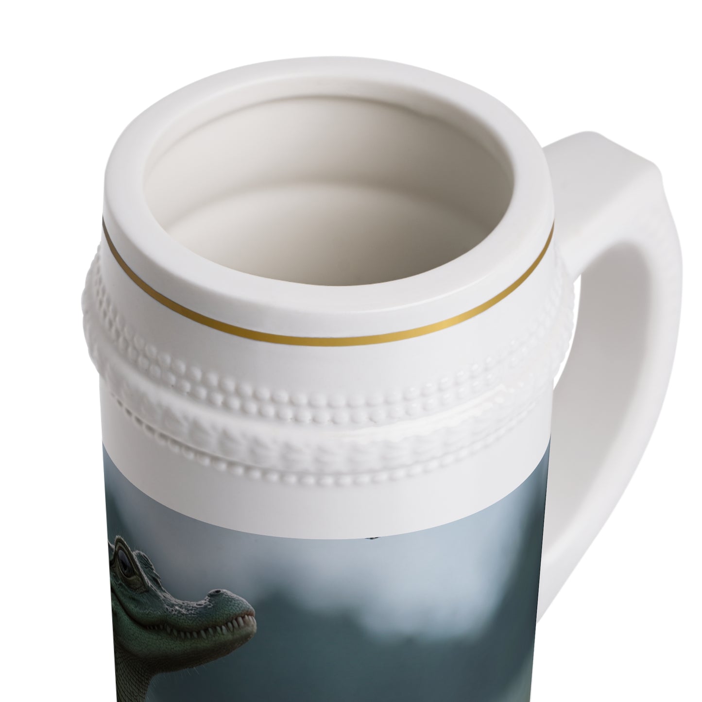 Crocodile and Butterfly Stein Mug – Muted Meadow Wonder