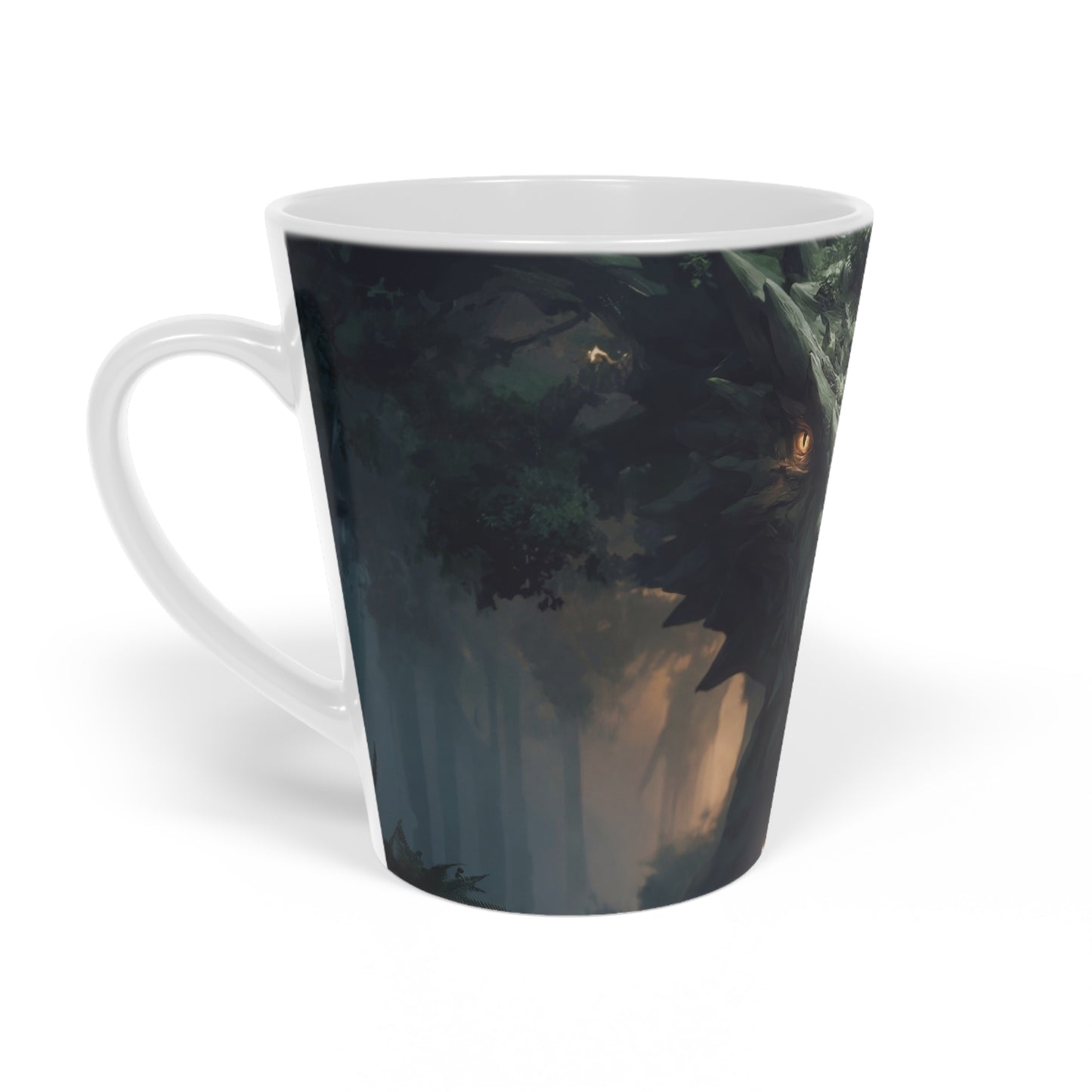 Ancient Forest Dragon Latte Mug, 12oz – Whispers of the Verdant Sentinel
