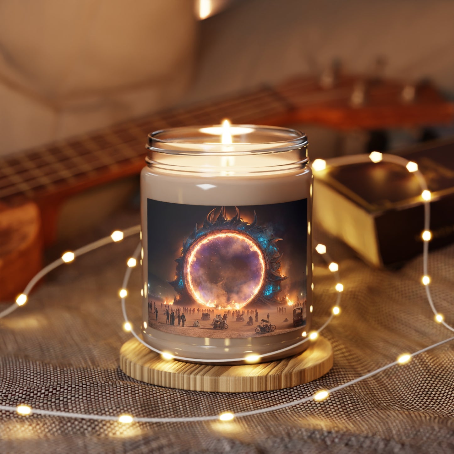 Celestial Vortex Scented Soy Candles with White Lid, 9oz – Indigo Cloud Dreamscape
