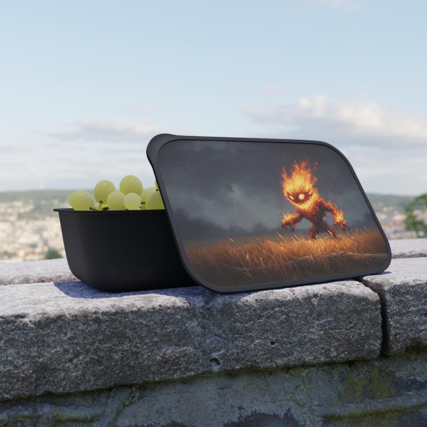 Fiery Guardian PLA Bento Box with Band and Utensils – Embers of the Twilight Field