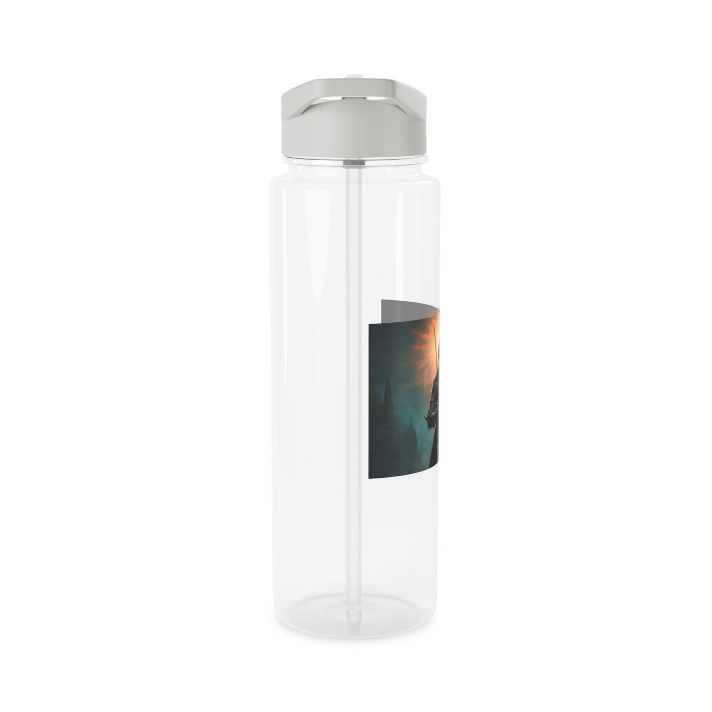 Dawn-Clad Sentinel Tritan Water Bottle – Radiant Resolve in Shadowed Towers