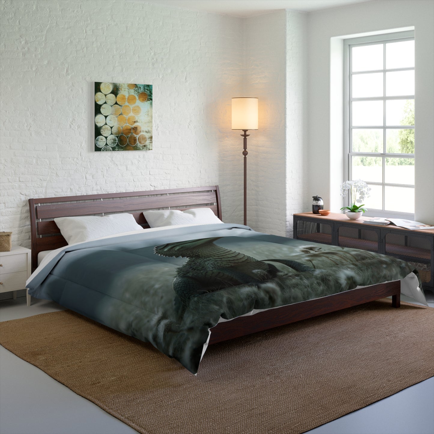 Crocodile Butterfly Comforter – Serene Meadow Guardian Print