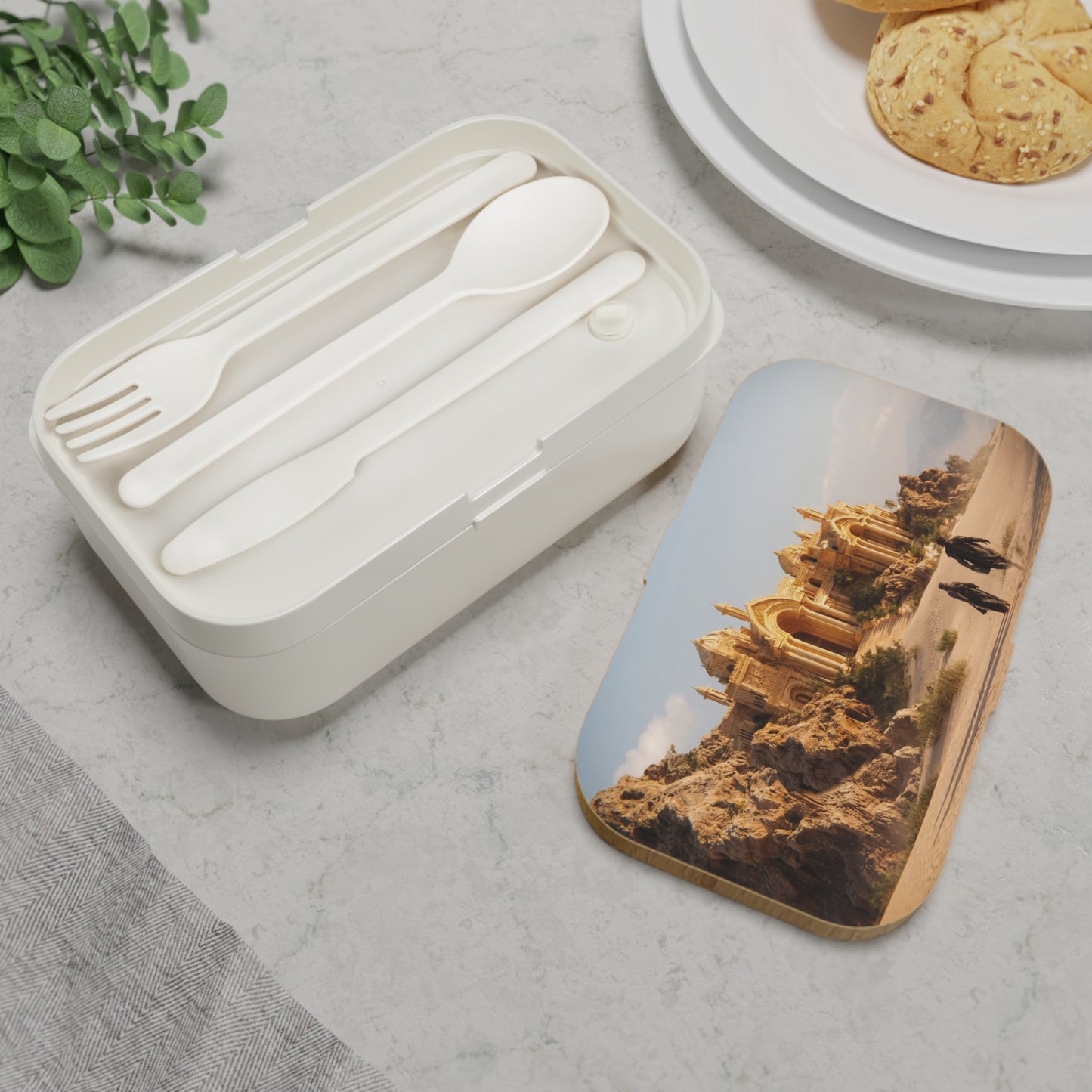 Desert Oasis Palace Bento Lunch Box – Golden Sands and Secret Threshold