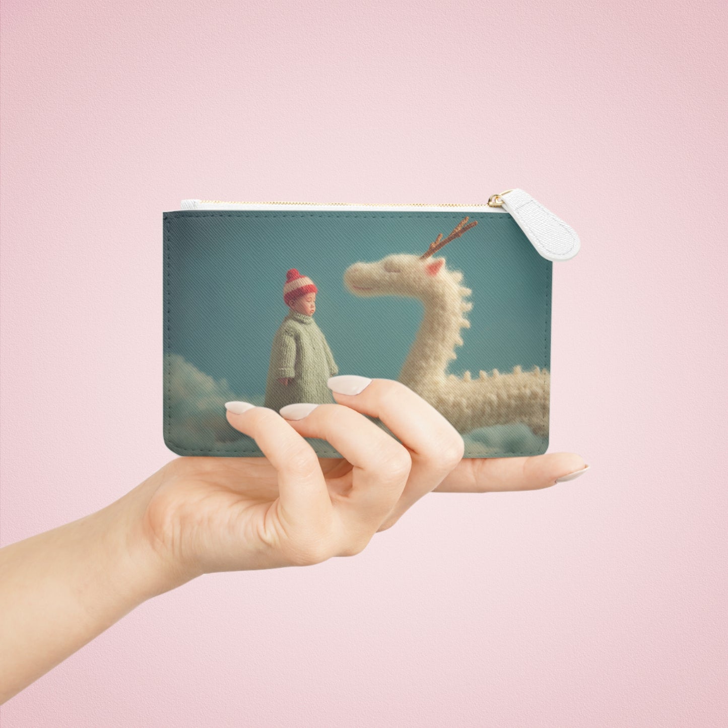 Woolen Dragon & Child Mini Clutch Bag – Cloud-Haven Whispers