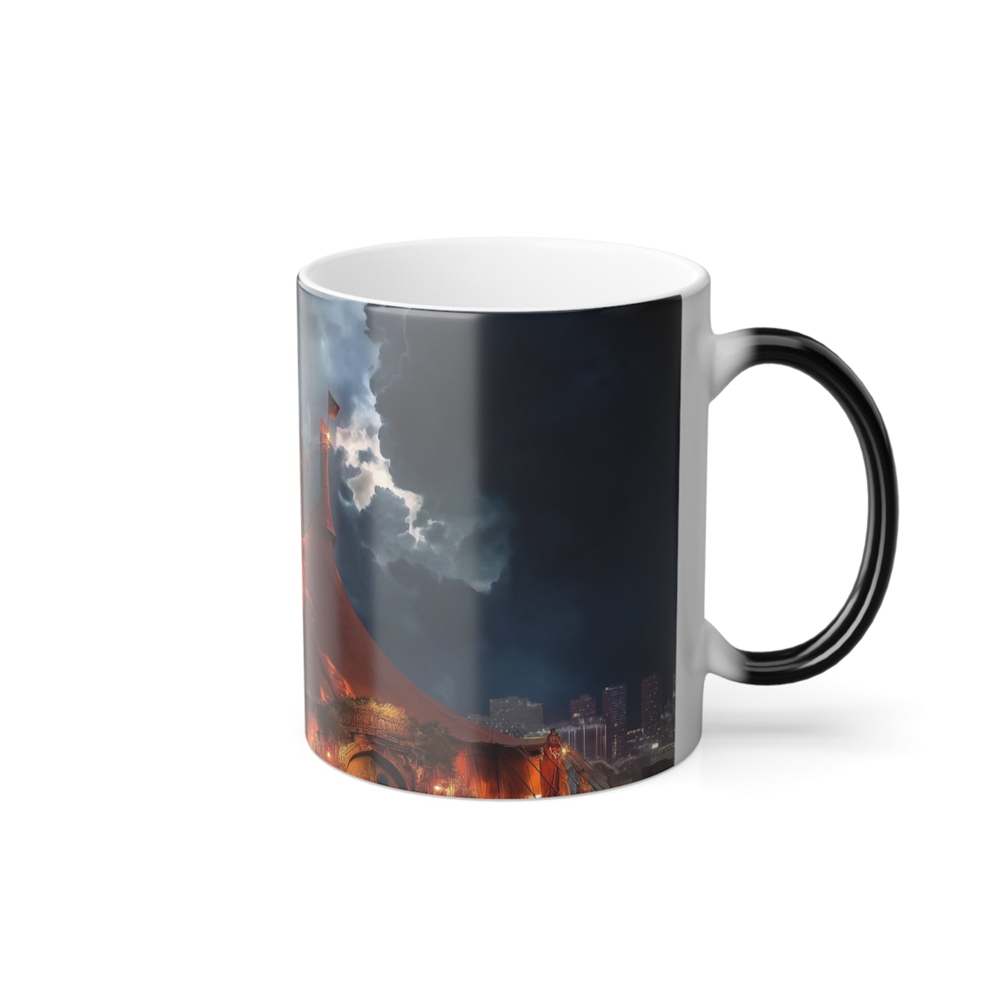 Stormlit Carnival Tent Color Morphing Mug – Red Canvas Circus Castle