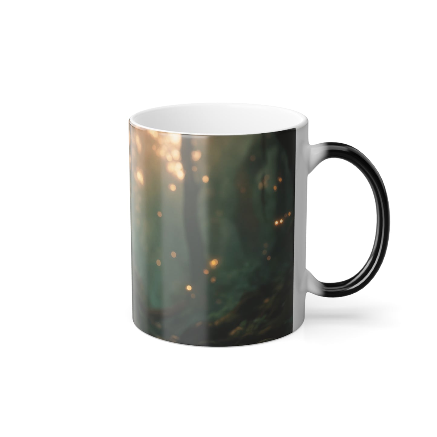 Mossy Perch Fairy Mug, 11oz – Golden Forest Twilight Scene