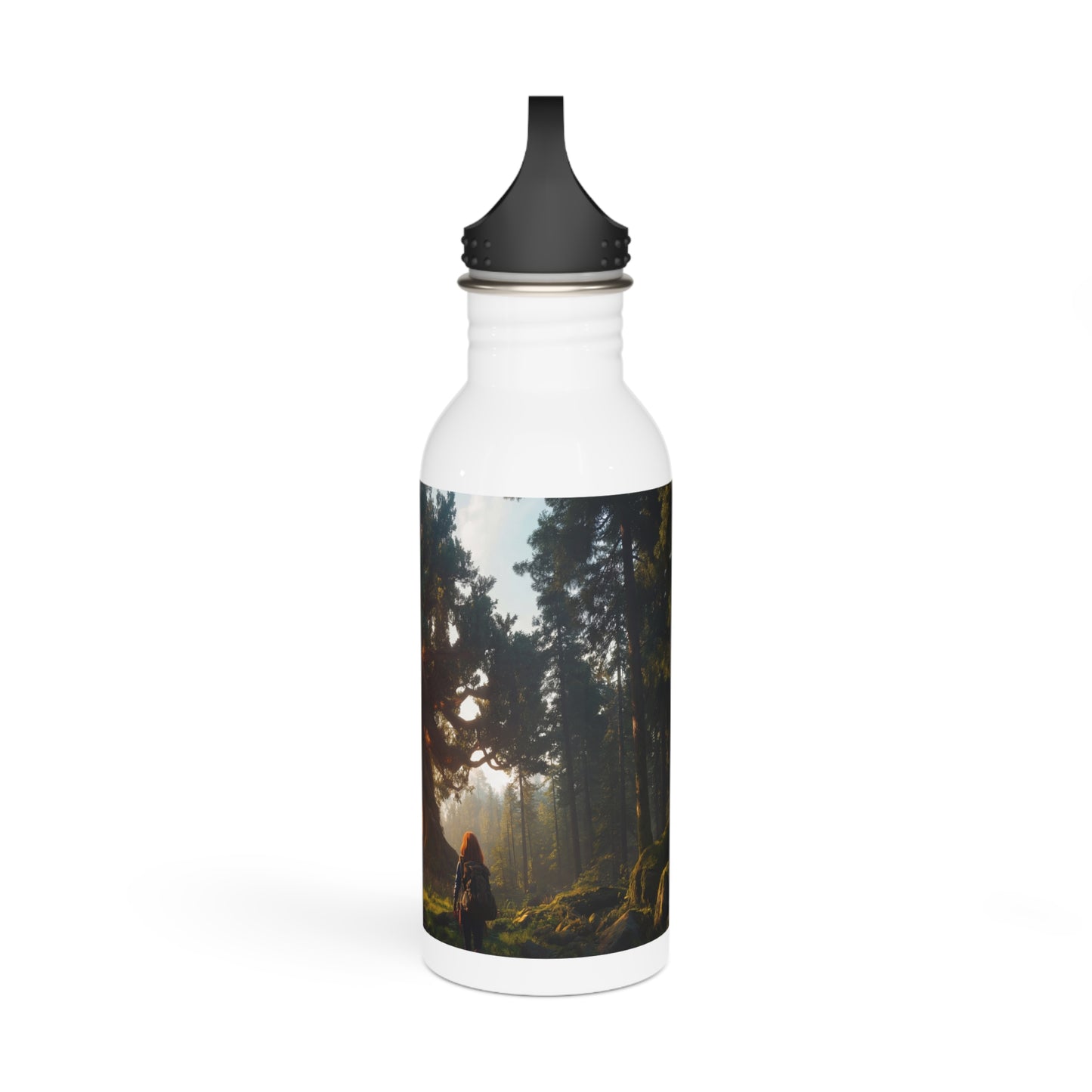 Ancient Treehouse Door Water Bottle – Sunlit Forest Guardian