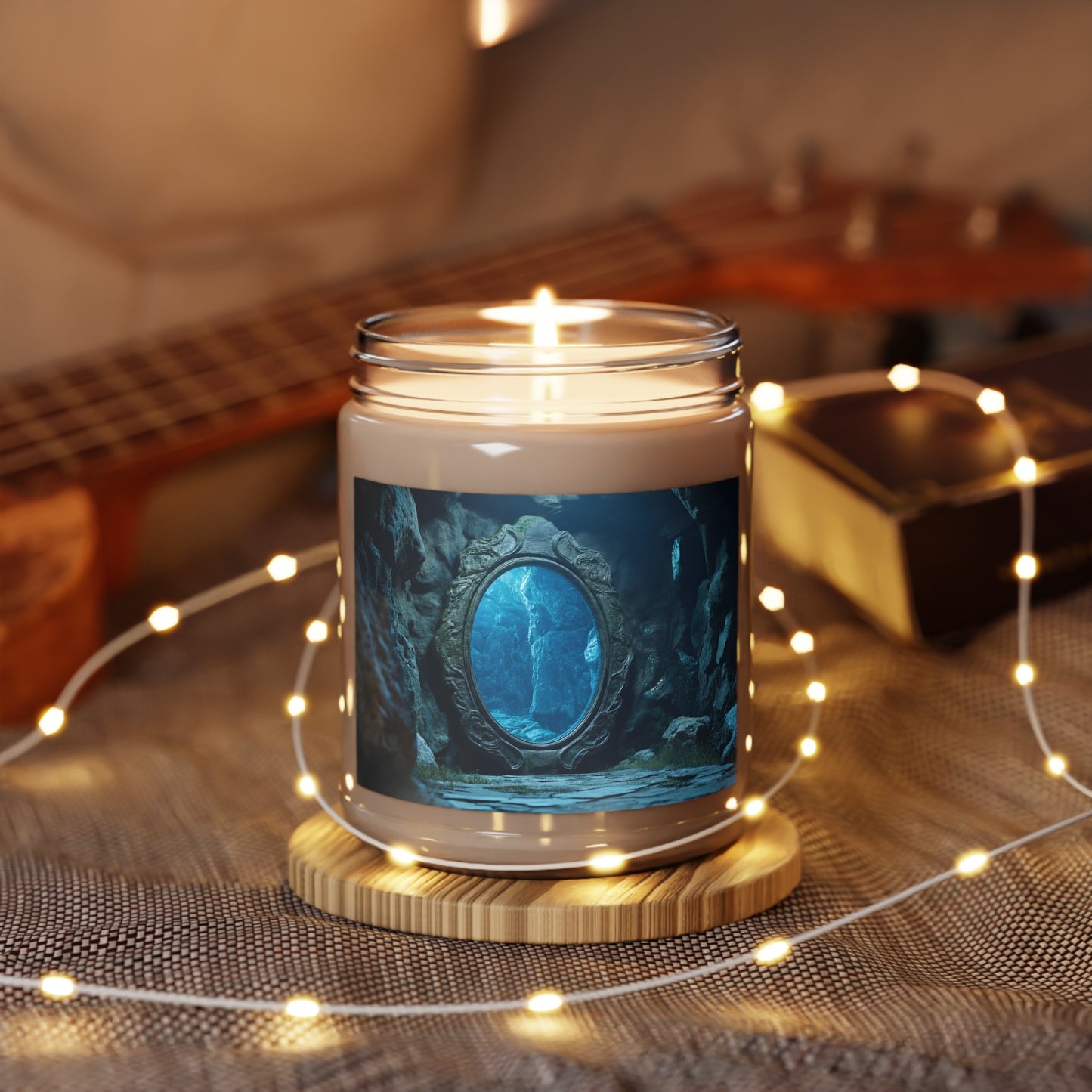 Mirror Portal Scented Soy Candles with White Lid, 9oz – Azure Abyss Gateway