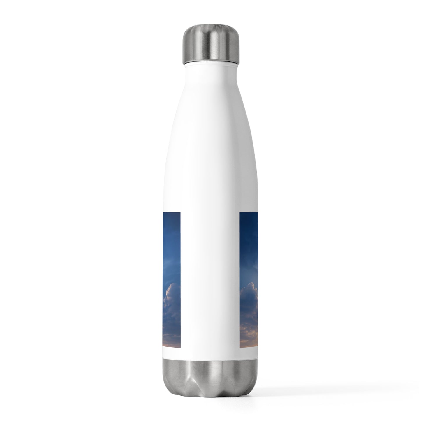 Skyborne Lighthouse Bottle – Warm Glow Against Dusk Horizon