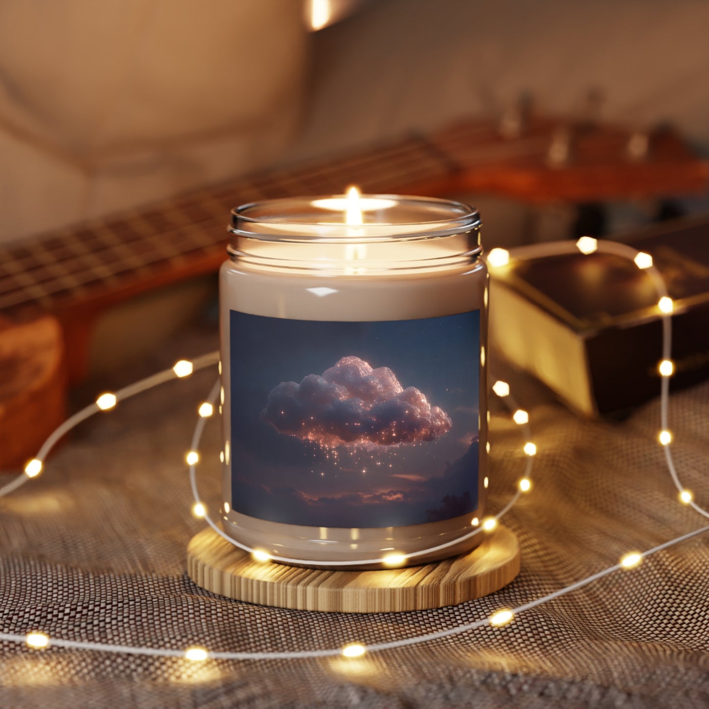 Celestial Vortex Scented Soy Candles with White Lid, 9oz – Indigo Cloud Dreamscape