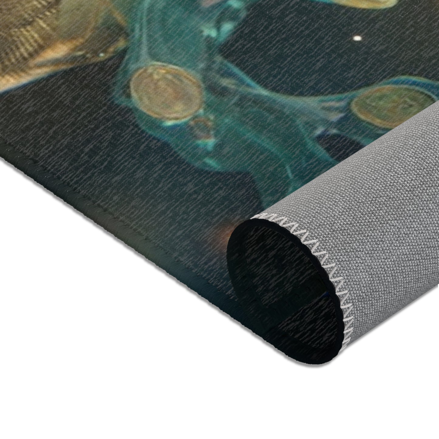 Liquid Starlight Sentinel Rug – Azure Coin Cascade Dreamscape