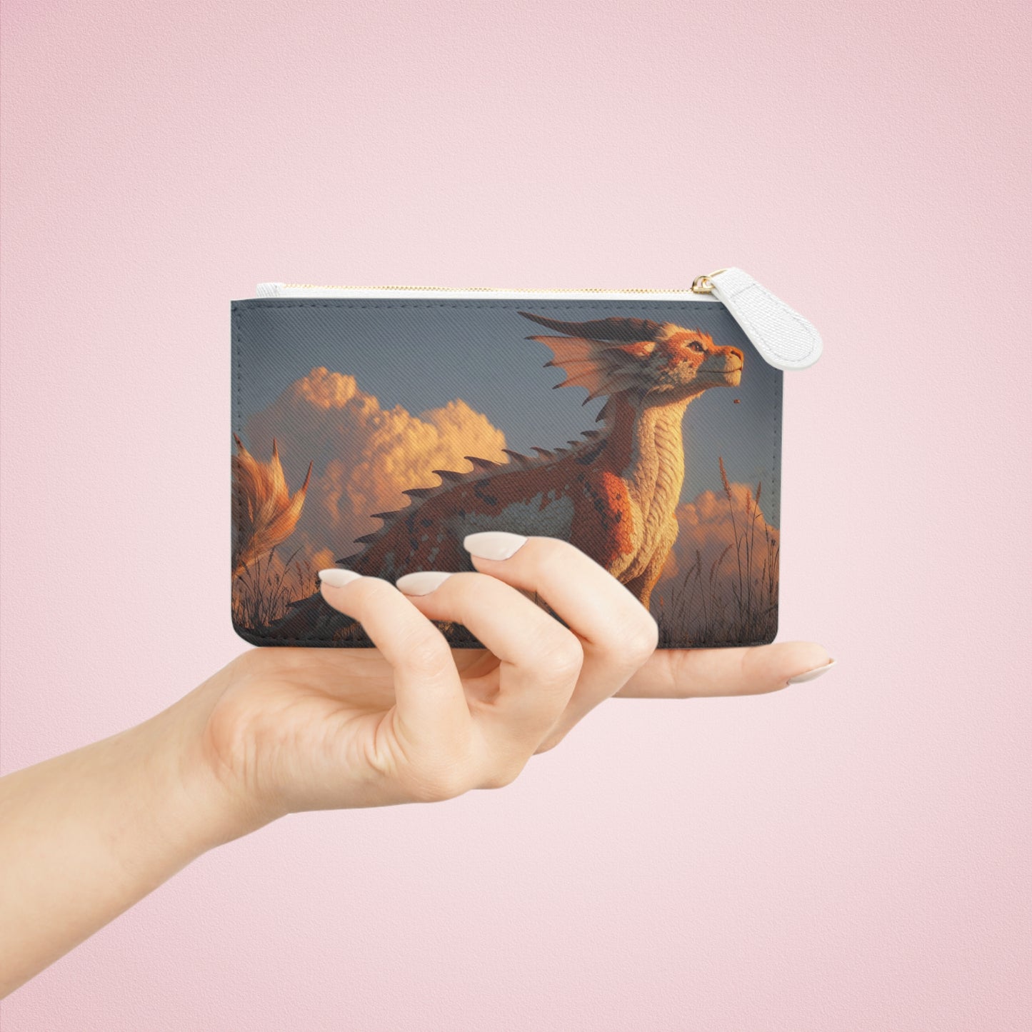 Sunset Dragon Mini Clutch Bag – Amber Scale Sentinel