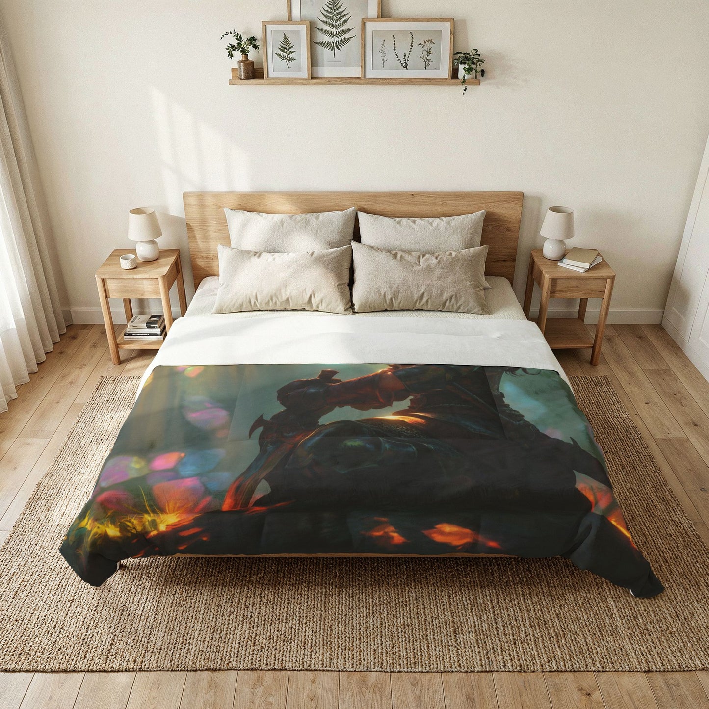 Elf Knight with Dragon – Sunlit Grove Rest Cotton Comforter