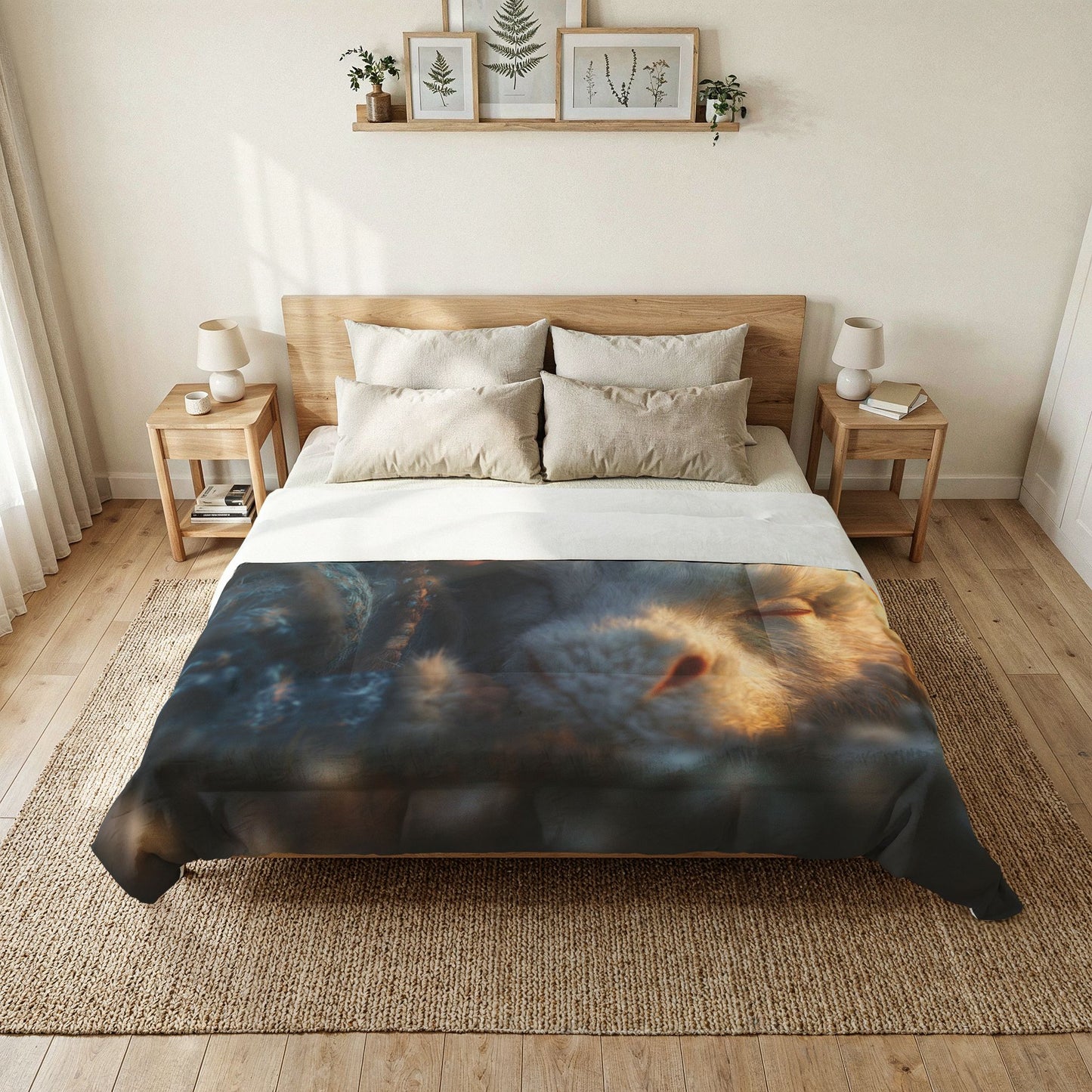 Sleeping Guardian Dragon Cotton Comforter – Frostlit Bonded Dreamscape