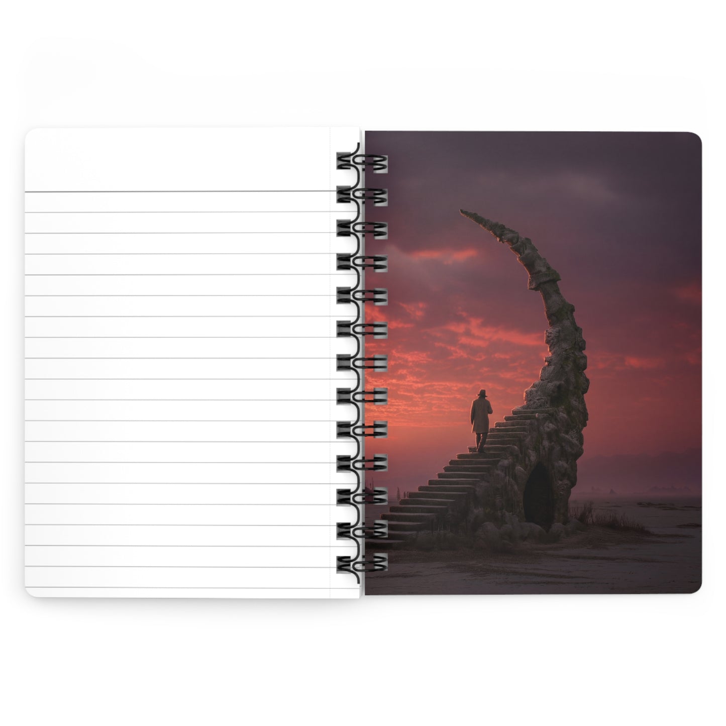 Solstice Sentinel Spiral Bound Journal – Crimson Sky Ascension