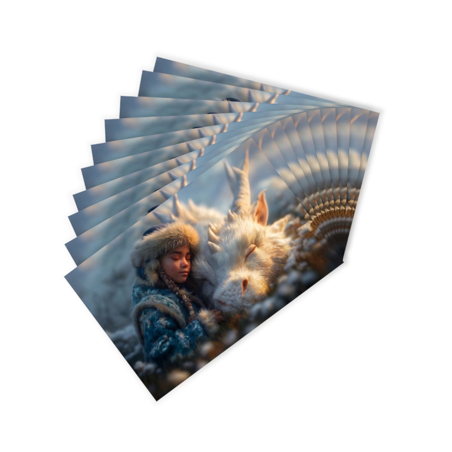 Dragon Rest Postcards (10pcs) – Furry Sentinel Nap Scene